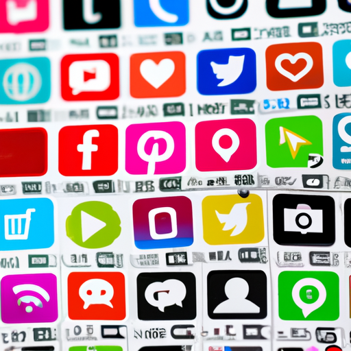 קולאז' של אייקוני מדיה חברתית פופולריים, המציגים את הפלטפורמות השונות המשמשות לשיווק.